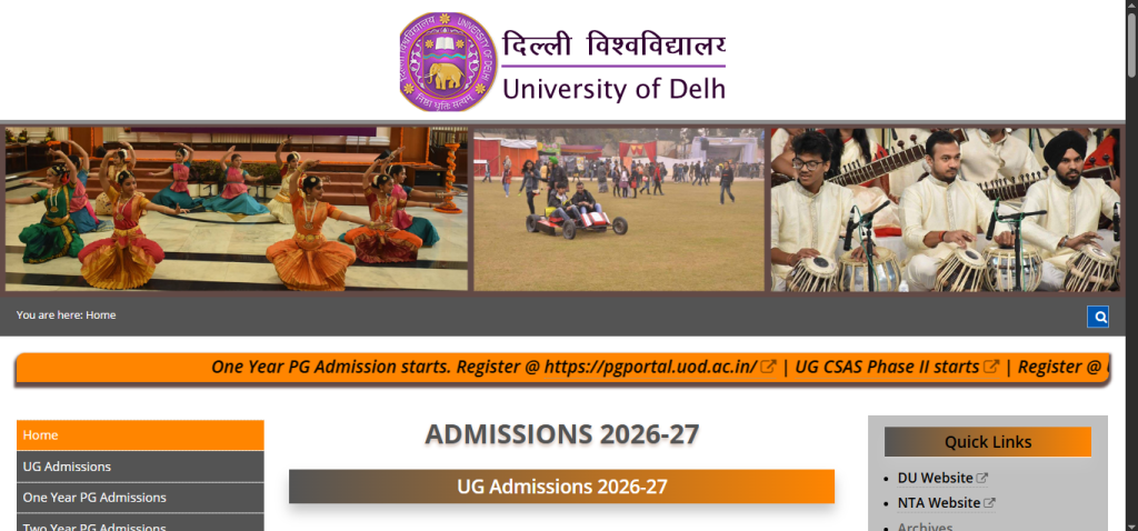 DU CSAS Round 1 Seat Allotment List 2026-27