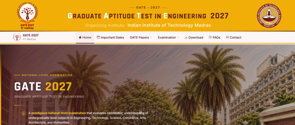 IIT GATE Entrance Exam 2026-27