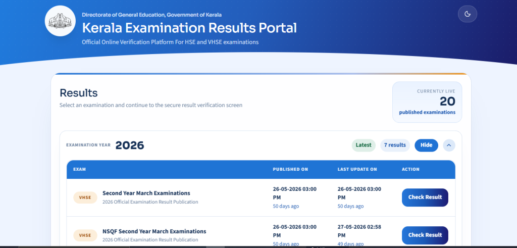 HSE Kerala Plus One Result 2026