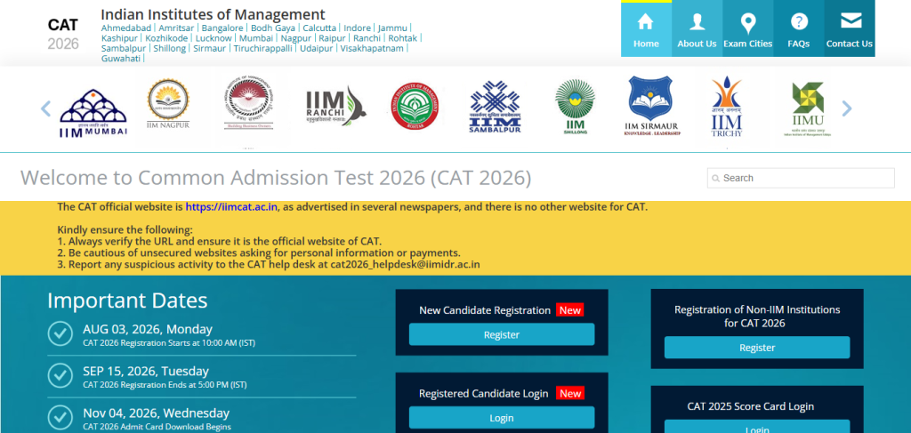 IIM CAT Admission Form 2026